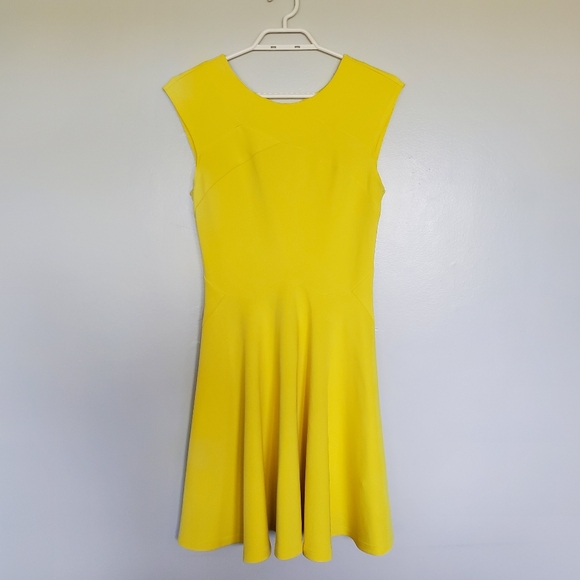 Ted Baker London Sew In Love Neon Yellow Dress 💛 Size 1 - Picture 3 of 14